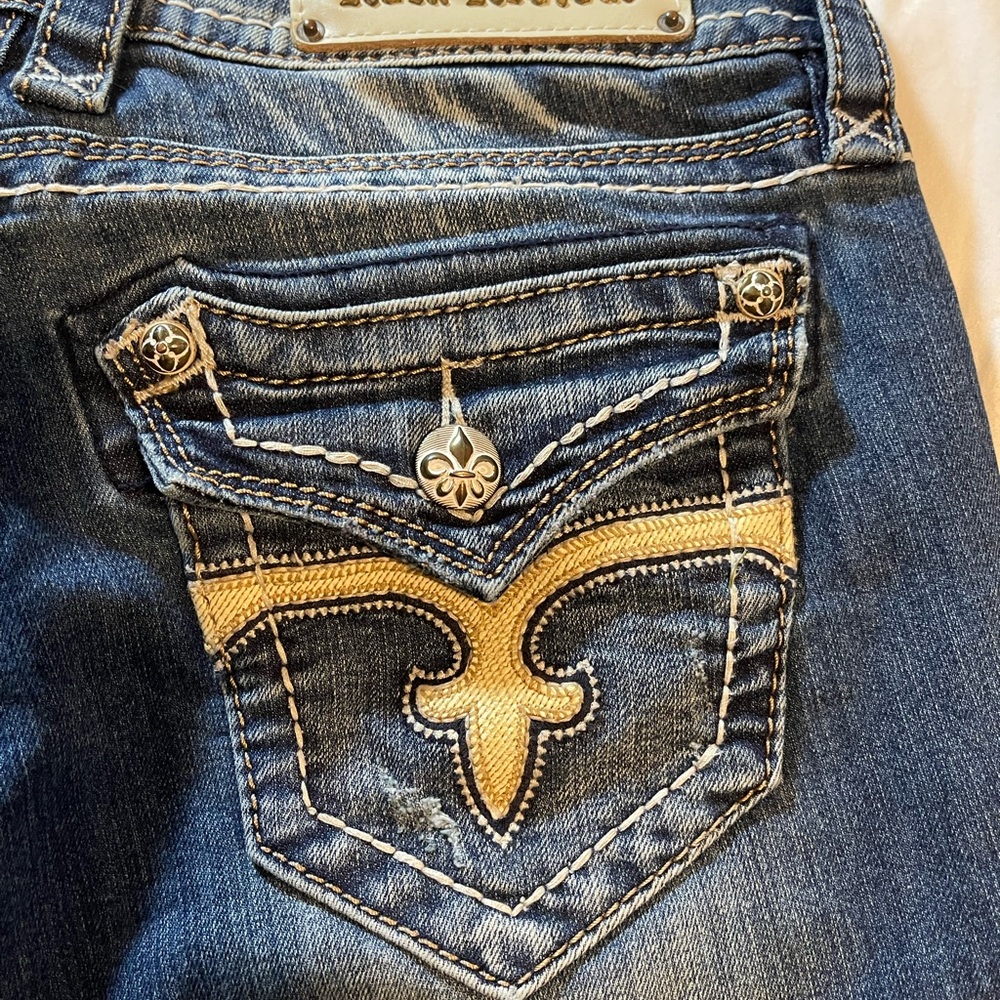 Rock Revival Leah Easy Boot Jeans Sz:29 Flap Pocket Western Cowgirl - Picture 5 of 12